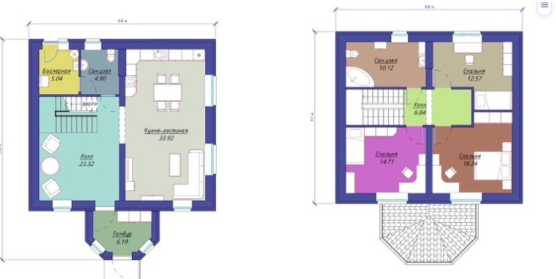 Двухэтажный дом 135 м²